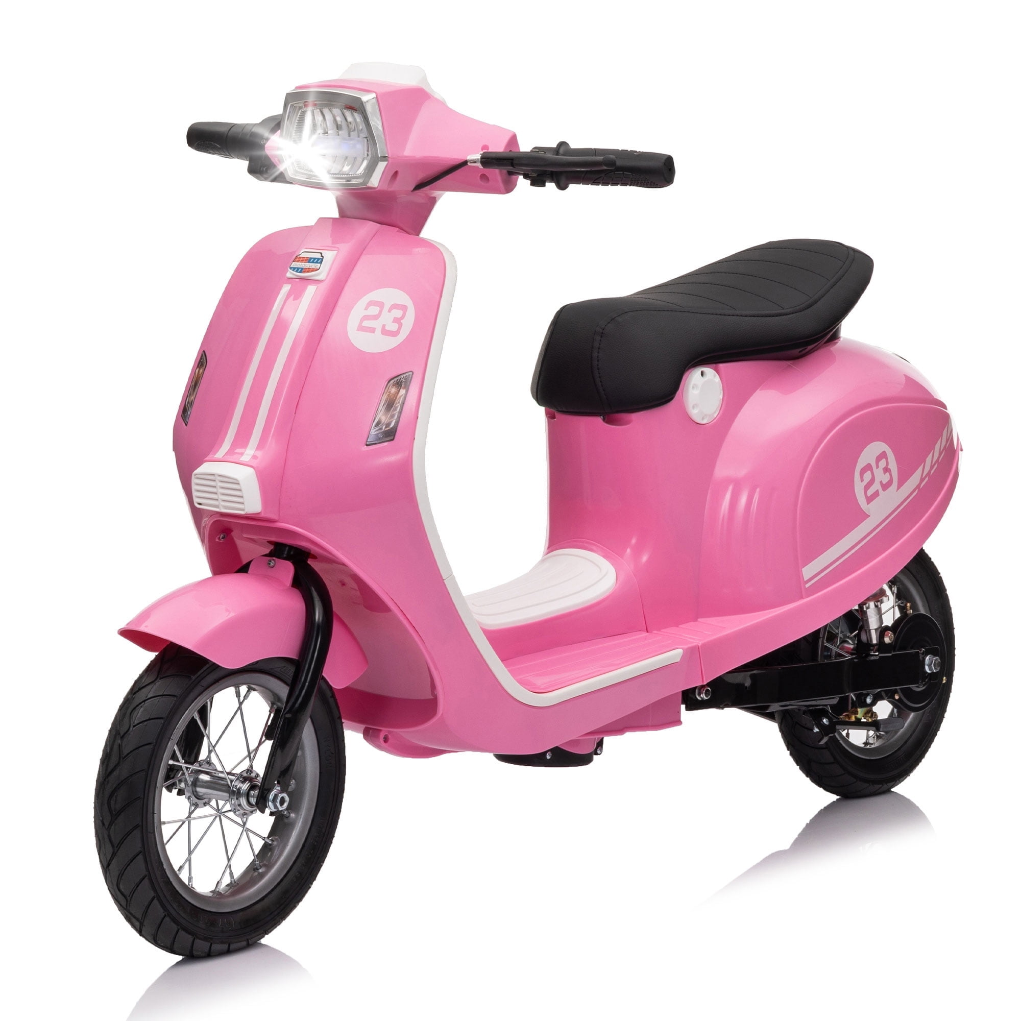 Okybaby 24V Ride on Motorcycle, 250W Electric Motorcycle with Max Speed 10 Mph, Twist-Grip Throttle, 12" Air Tyre, MP3 Player, Bluetooth, Powered Ride on Toy Car for Aged 8+, Pink