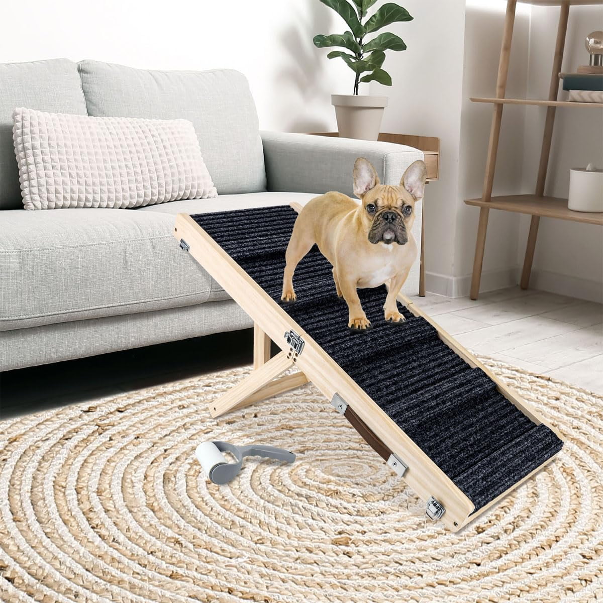 Okydoky Small Dog Ramp, DMF15 Adjustable Portable Folding Wooden Pet ...