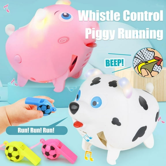 Okywoh Electronic Pig Toy with Sound Control - Cute Running Piglet with Light & Music - Yellow