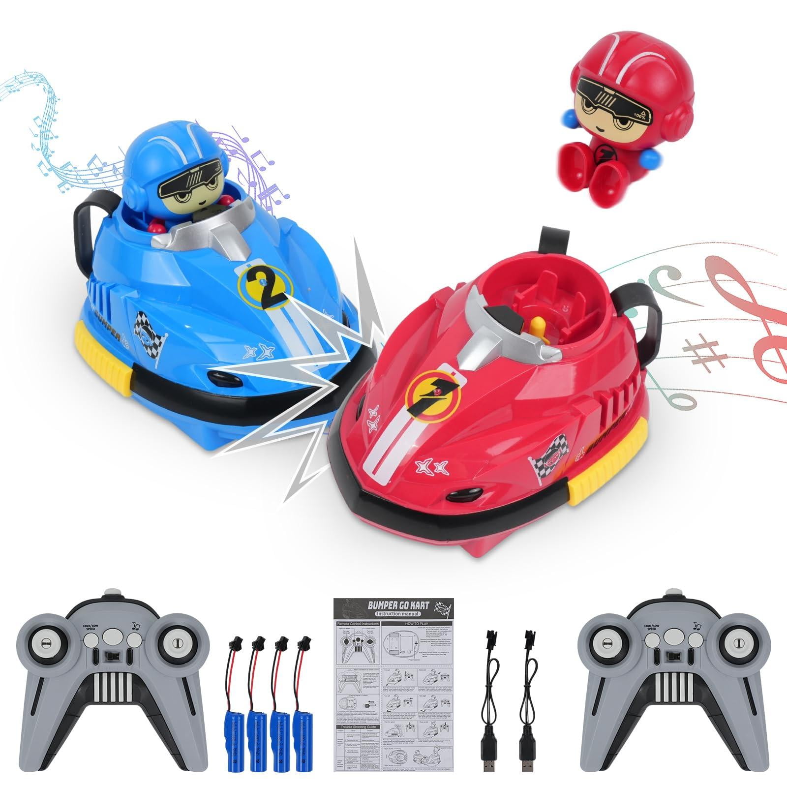 Okywoh RC Bumper Car Set 2 Player Battle Cars with Music & LED Lights