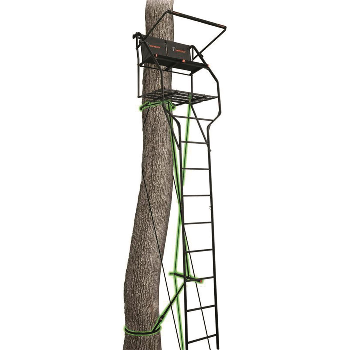 Two Stand Ladder OL'MAN 18’ Marksman 2-Person Jaw & Truss Ladder Stand - Walmart.com
