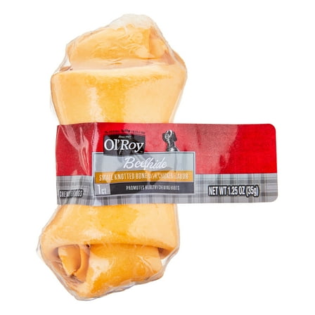 Ol' Roy 4" Chicken Flavored Rawhide Bone Chew for Dogs, 1.25 oz, 1 Count