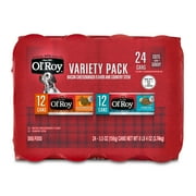 Ol' Roy Bacon Cheeseburger Flavor & Country Stew Cuts in Gravy Wet Dog Food Variety Pack, 5.5 oz Cans (24 Pack)