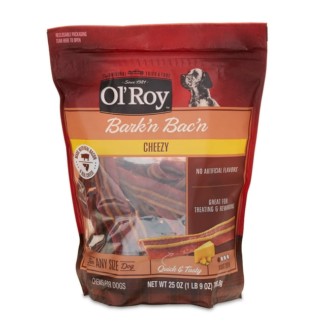 Ol'Roy Bark'n Bac'n Cheezy Dog Treats with Real Bacon & Cheese Chews
