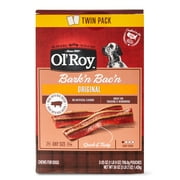 Ol'Roy Bark'n Bac'n Dog Treats with Real Bacon Chews, 25 oz Box (2 Count)