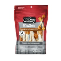 Ol' Roy Beefhide Coated Munchy Sticks, Chicken Recipe, Dry Training Treats for Dogs,14 Count, 5.9 oz.Bag