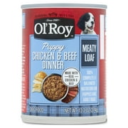 Ol' Roy Chicken & Beef Dinner Meaty Loaf Wet Dog Food for Puppy, 13.2 oz Can