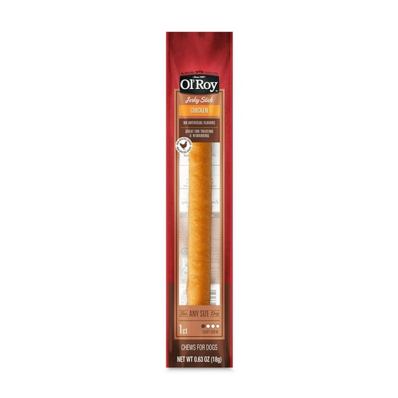 Ol' Roy 1 Count Chicken Stick, 0.63oz, Dry Training Treats for Any Size Dogs.
