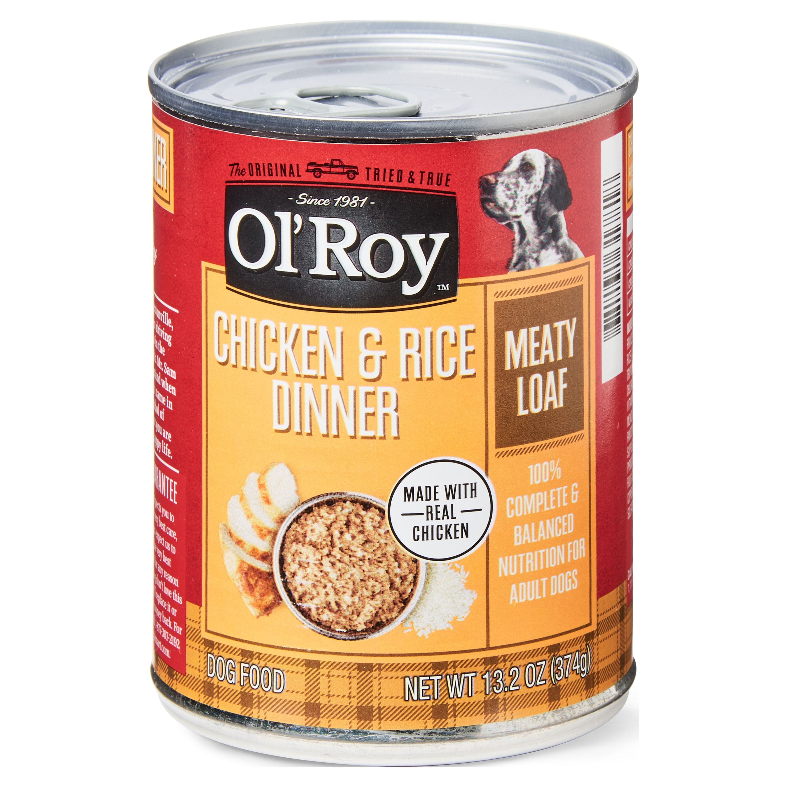 Ol Roy Chicken Rice Dinner Meaty Loaf Wet Dog Food for Dogs 13.2 oz Can