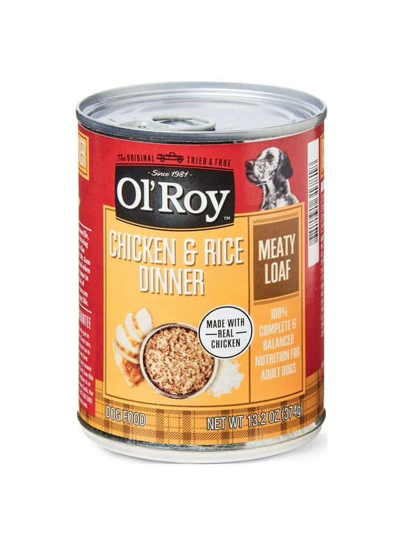 Ol' Roy Chicken & Rice Dinner Meaty Loaf Wet Dog Food for Dogs, 13.2 oz Can