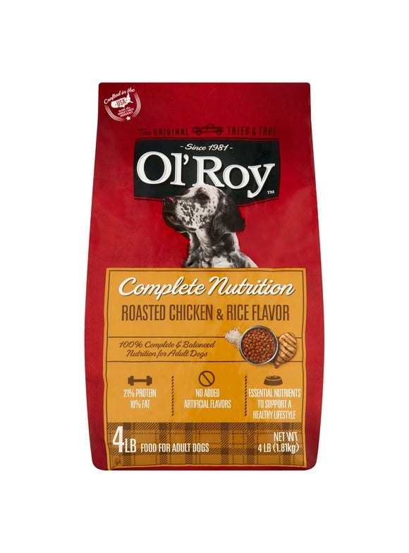 Ol' Roy Complete Nutrition Roasted Chicken & Rice Flavor Dry Dog Food, 4 lbs