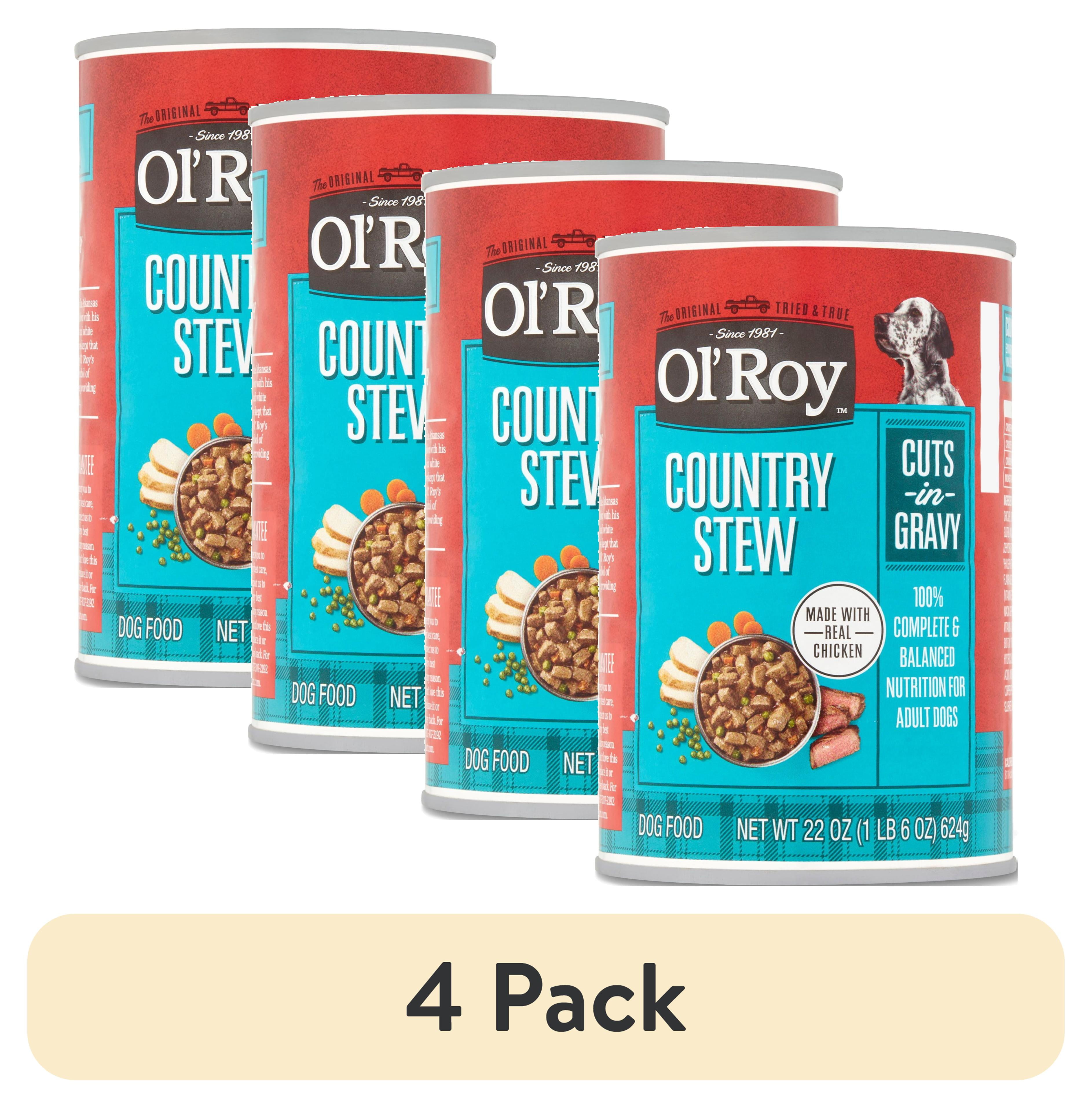 (4 pack) Ol' Roy Country Stew Cuts in Gravy Wet Dog Food, 22 oz Can