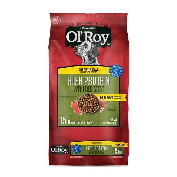 Ol' Roy High Protein with Red Meat Dry Dog Food, 15 lb Bag