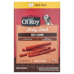 Ol' Roy Jerky Stick Dog Treats, Beef, 25 oz Pouches, Twin Pack