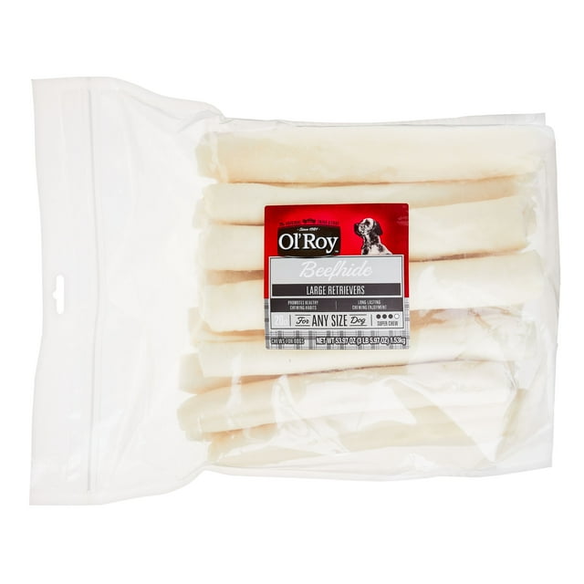 Ol' Roy Large Beefhide Retrievers Chews for Any Size Dogs, 53.97 oz, 20
