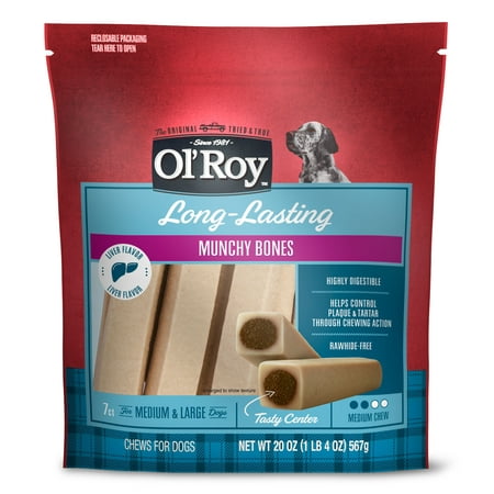 Ol' Roy Liver Munchy Bone Treats for Dogs, 7 Count