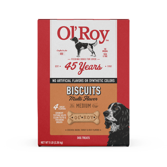 Ol' Roy Multi Flavored Biscuits for Medium Dogs, 5 lb Box