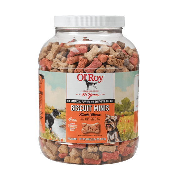 Ol' Roy Multi Flavored Biscuits for Any Size Dog, 36 oz Tub