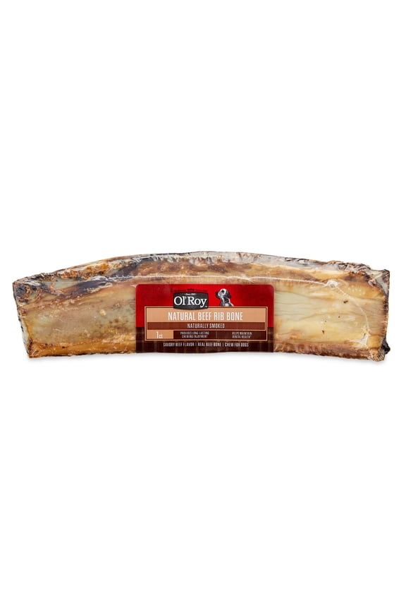Ol' Roy Natural Beef Dry Rib Bone Chew for Dogs, 1 Count