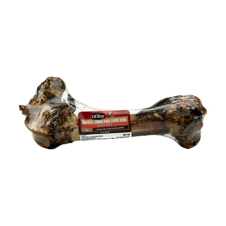 Ol' Roy Natural Jumbo Pork Femur Chew for Dogs, 1 Count, 14.38 oz