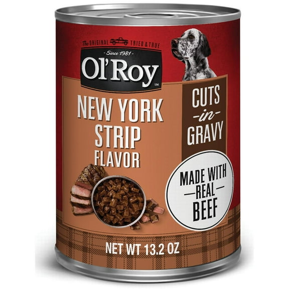 Ol' Roy New York Strip Flavor Cuts in Gravy Wet Dog Food, 13.2 oz Can