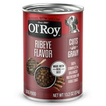 Ol' Roy Ribeye Flavor Cuts in Gravy Wet Dog Food, 13.2 oz Can