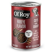 Ol' Roy Ribeye Flavor Cuts in Gravy Wet Dog Food for Adult Dogs, 13.2 oz Can