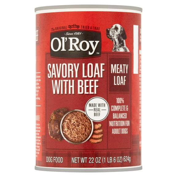 Ol' Roy Savory Loaf with Beef Wet Dog Food, 22 oz