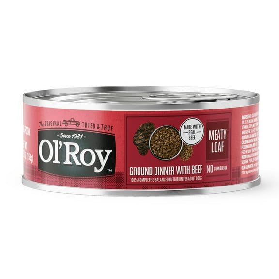 Ol' Roy Savory Loaf with Beef Wet Dog Food, 5.5 oz Can