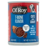 Ol' Roy T-Bone Flavor Cuts in Gravy Wet Dog Food, 13.2 oz Can
