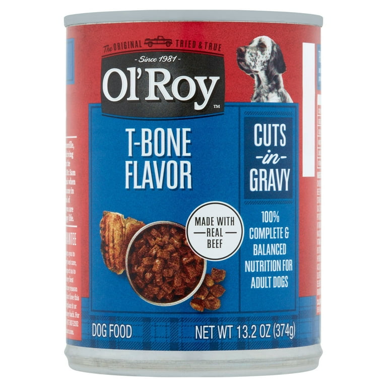 Ol' Roy T-Bone Flavor Cuts in Gravy Wet Dog Food, 13.2 oz Can 