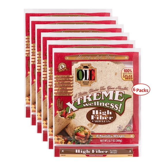Ole Mexican Xtreme Wellness High Fiber Low Carb (6 Pack, 48 Tortillas Total)