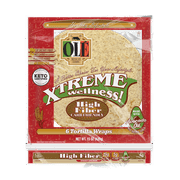 Olé Mexican Foods Xtreme Wellness High Fiber Large Burrito Flour Tortilla Wraps, 15 oz, 6 Count