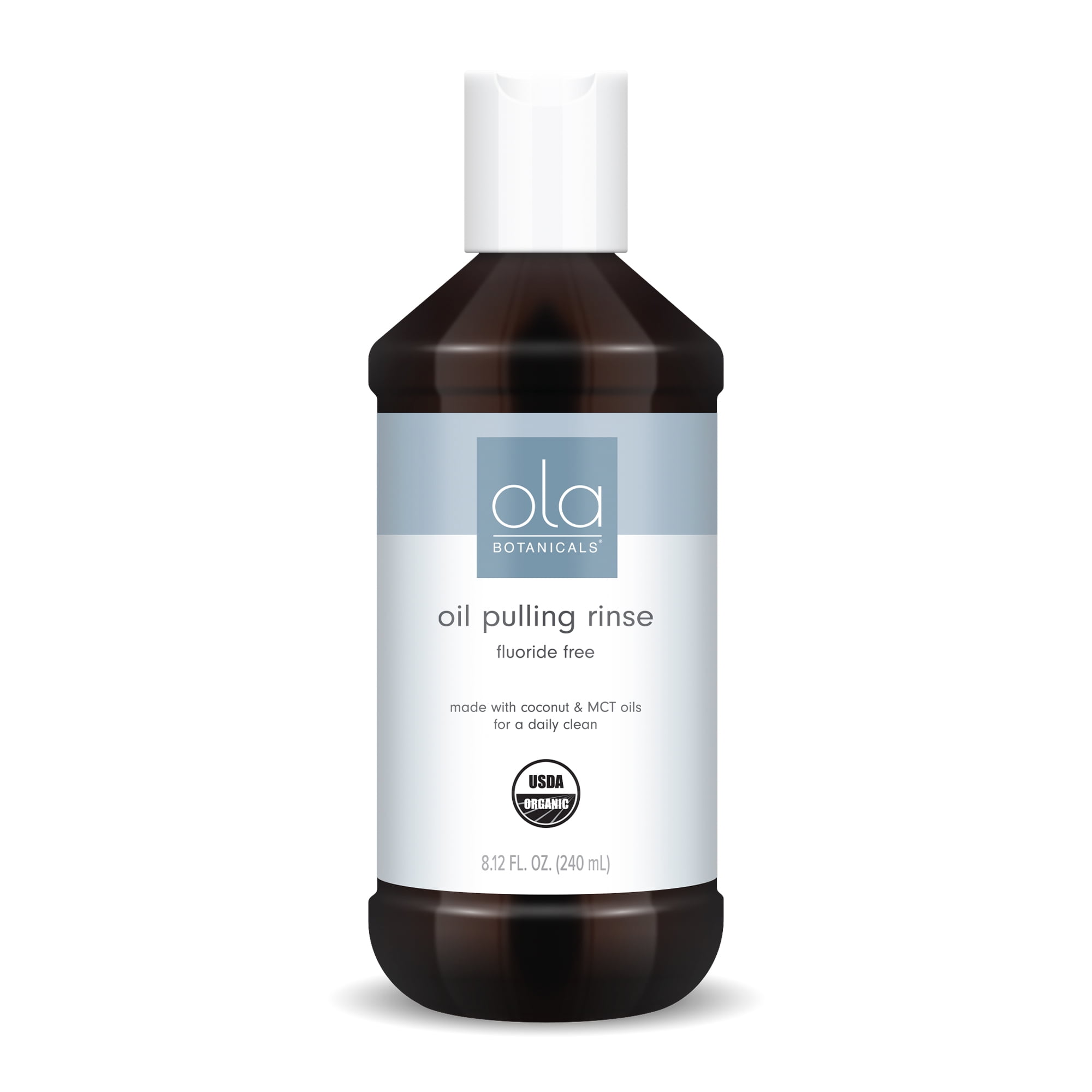 Ola Botanicals Oil Pulling Rinse (8.12 Fl. Oz.), USDA Certified Organic, Coconut Oil, MCT Oil, Cruelty Free, Fluoride Free, Soy Free, Gluten Free, Non GMO, Dr. Mercola