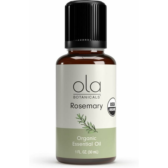 Ola Botanicals Organic Rosemary Essential Oil (1 Fl. Oz.), Purifying and Comforting, Certified USDA Organic, Dr. Mercola