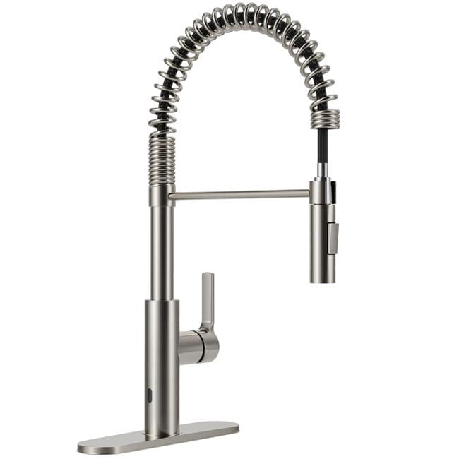 Brushed Nickel Touchless Pull-Down Kitchen Faucet with Motion Sensor