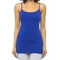 thumbnail image 1 of Ola Mari Junior Size BUILT-IN Shelf Bra Adjustable Spaghetti Strap Solid Camisole Tank Top, N Royal, Medium, 1 of 3