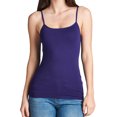 thumbnail image 1 of Ola Mari Junior Size Plain Solid Adjustable Spaghetti Strap Tank Top, Dark Purple, Medium, 1 of 1