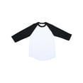 thumbnail image 1 of Ola Mari Men's Raglan 3/4 Sleeve Baseball T Shirt, White/Black, Large, 1 of 2