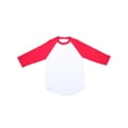thumbnail image 1 of Ola Mari Men's Raglan 3/4 Sleeve Baseball T Shirt, White/Red, 1X Large, 1 of 2