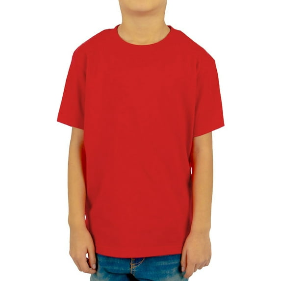 Ola Mari Unisex Kids Crew Neck T Shirt, Large, Red