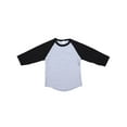 thumbnail image 1 of Ola Mari Unisex Kids Raglan 3/4 Sleeve Baseball T Shirt, Heather Gray/Black, Large, 1 of 2