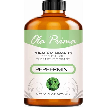 Ola Prima Peppermint Essential Oil Therapeutic Grade 16 oz for Aromatherapy, Diffuser, Cleaning, Lotions, Creams, Bath Bombs, Scrubs, Candles