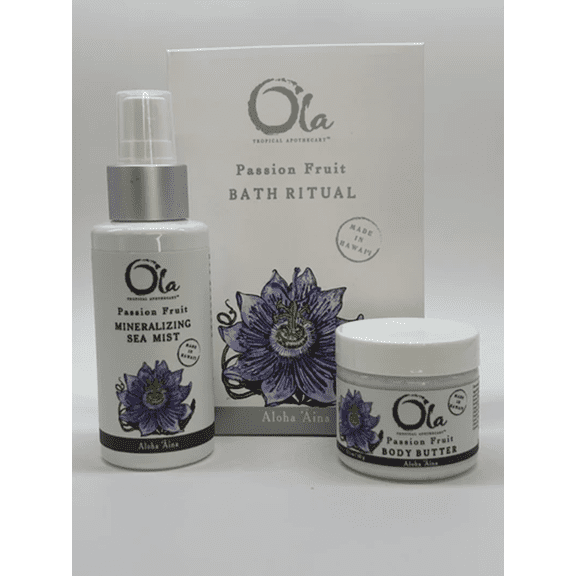 Ola Tropical Apothecary Passion Fruit Gift Set - Body Butter, Deep Sea Mist, and Bath Ritual