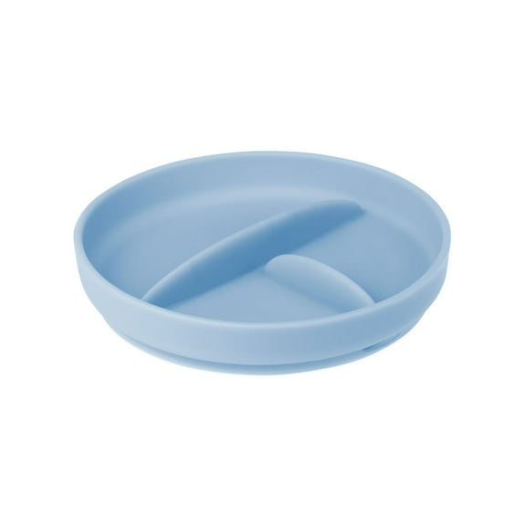 Olababy 100% Silicone Suction Plate | Toddler Plates with Suction | Divided Plates for Kids | Self Feeding Baby Essentials | Baby Registry Must Haves | Microwave Dinner Plates (Blueberry)