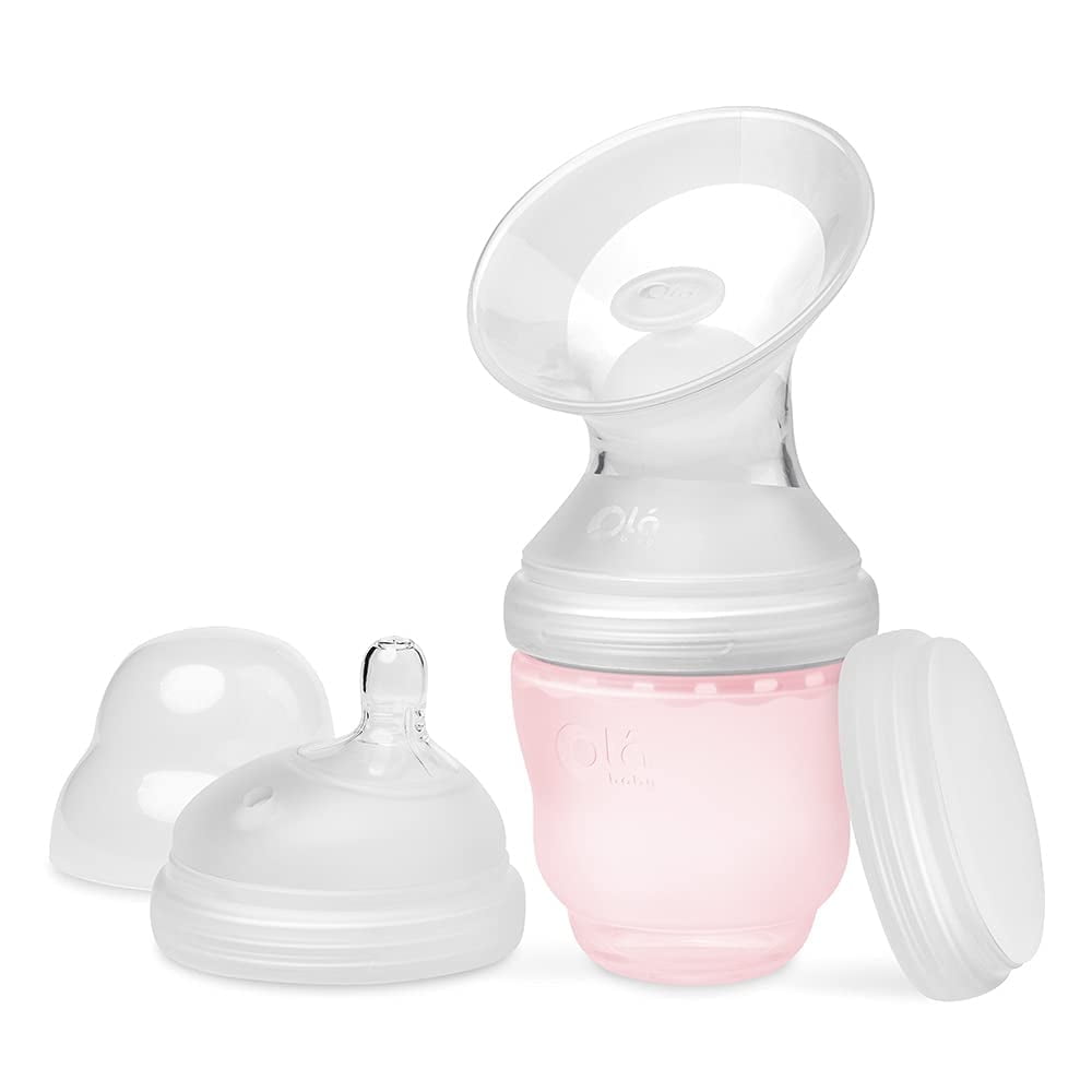 Olababy Manual Breast Pump Set, Includes Baby Bottle, Milk Catcher & Silicone Bottle