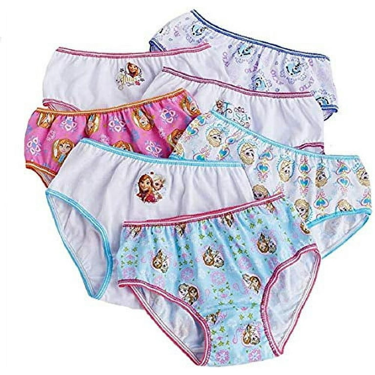 Olaf, Anna, Elsa-Frozen Girl's Panties 7 Pack (4 Waist: 21-Weight:  30-38lbs)