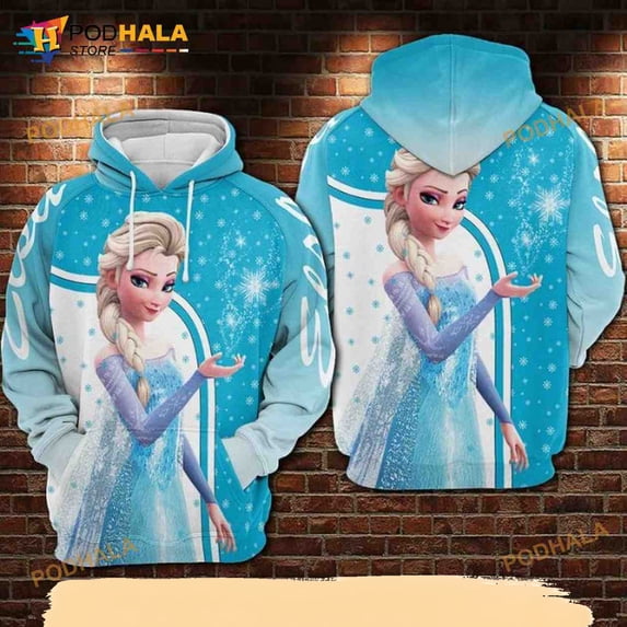Olaf Frozen Blue And White All Over Print Disney 3D Hoodie T-Shirt