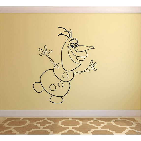 Olaf Frozen Snow Snowman Let It Go Cartoon Cartoon Wall Sticker Art Decal for Girls Boys Kids Room Bedroom Nursery Kindergarten House Fun Home Decor Stickers Wall Art Vinyl Decoration Size (