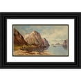 thumbnail image 1 of Olaf Petersen 24x15 Black Ornate Framed Double Matted Museum Art Print Titled: A Fjord, 1 of 5